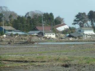 双葉町海岸方面の畑